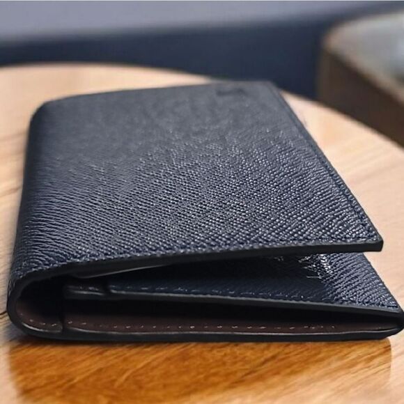 Lanvin Blue CARD Wallet Sleek Minimalist Design LIKE NEW WITH COA - Picture 2 of 12